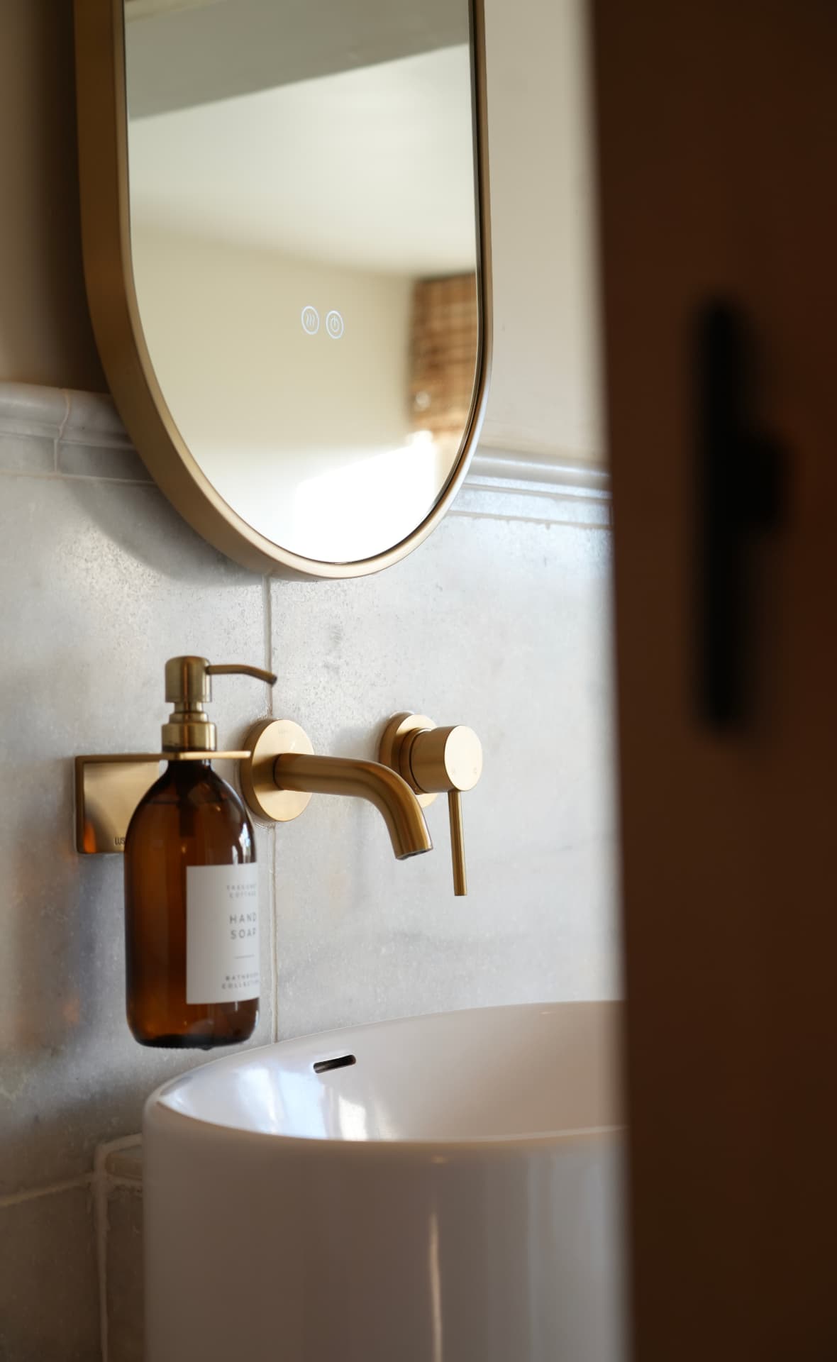 Bathroom vanity and mirror